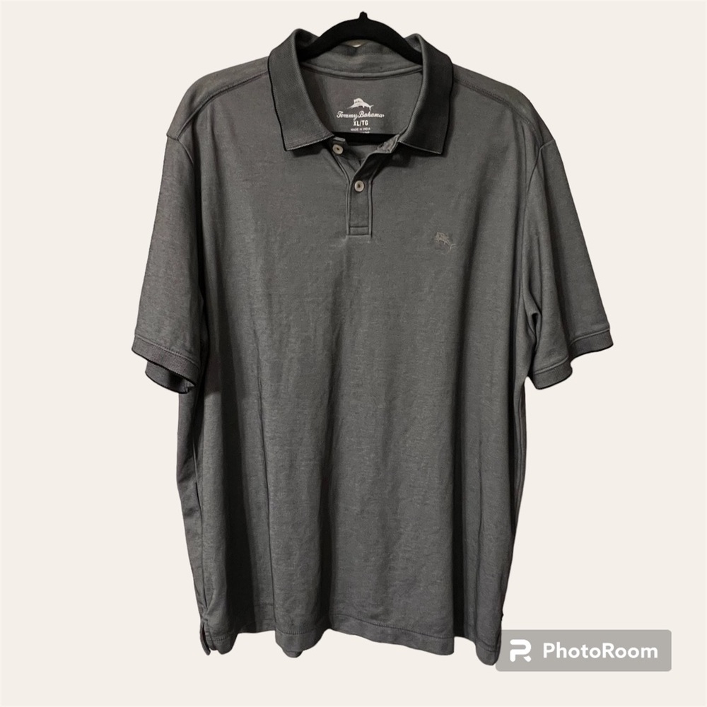 Tommy Bahama, XL, Grey Tonal Polo Shirt